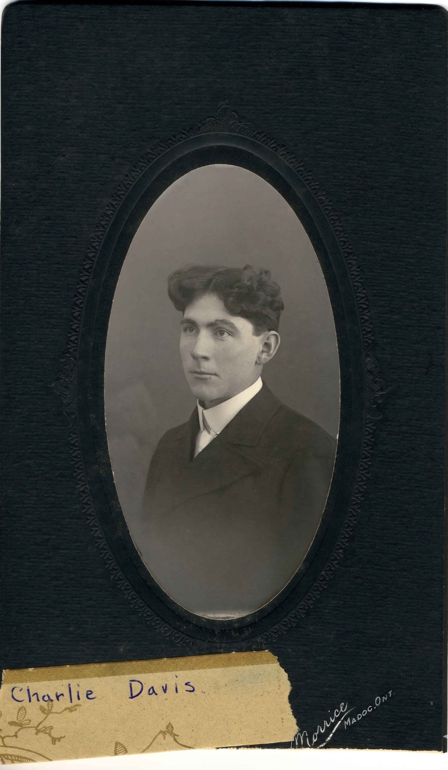 Portrait of young Charles Elijah Davis, about 1900.