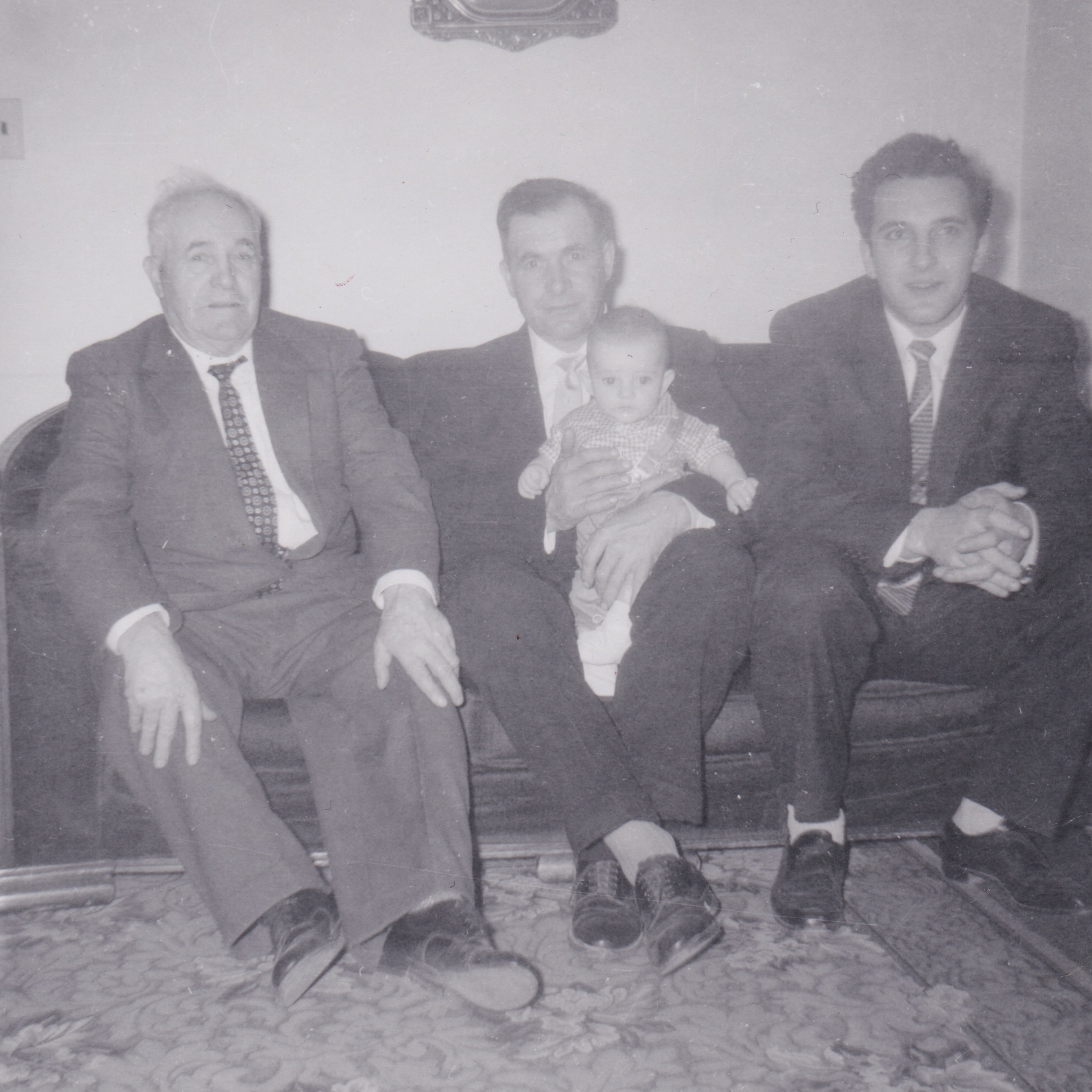 Four generations of the Daku Ben family, about 1959: Bálint Daku, Bálint Daku Jr., Ben Jack Daku, and Ben Michael Daku.