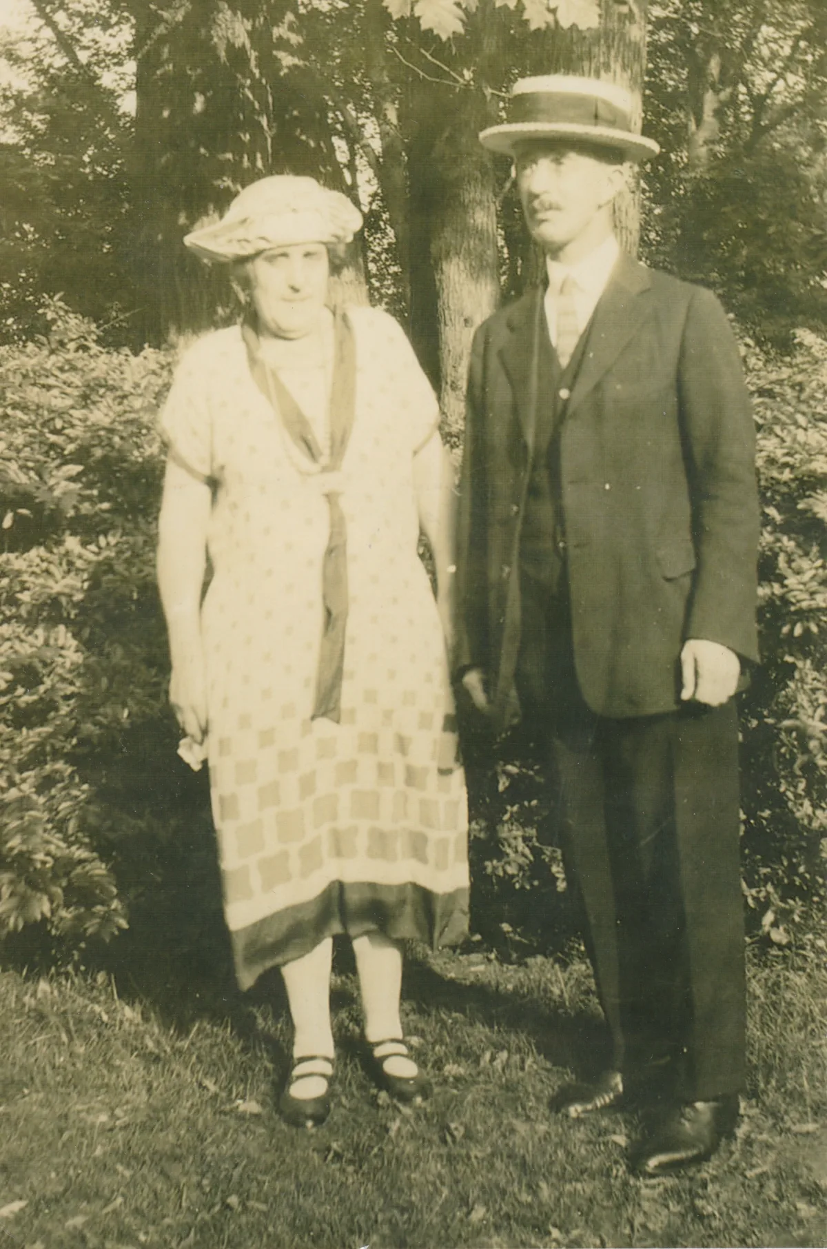 Anna and Rudolf Bernegger standing outdoors, likely in the mid to late 1920s